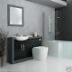 1700mm L Shape Bathroom 1200mm Vanity Grey & Black Fitted Furniture Unit Suite