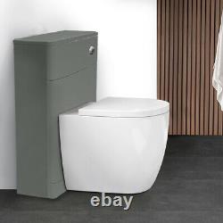 1700mm wall Hung Grey Vanity 2 draw Unit Tall Storage BTW Unit Toilet pan suite