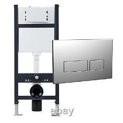 1.13m Wall Hung Concealed Toilet Cistern Frame & Chrome Flush Plate