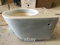 2 RAK Ceramics Compact D Shaped Wall Hung WC Toilet Pans & 1 Soft Close Seat