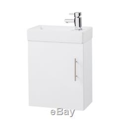 400mm Cloakroom Rimless Close Coupled Toilet Wall Hung Vanity Unit Basin Sink