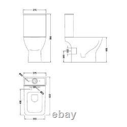 400mm Cloakroom Rimless Close Coupled Toilet Wall Hung Vanity Unit Basin Sink