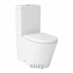 400mm Cloakroom Suite 1 Door Gloss White Wall Hung Vanity Unit & Rimless Toilet