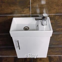 400mm Wall Hung Basin Sink Unit + RAK Origin Toilet Cloakroom Set
