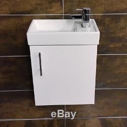 400mm Wall Hung Basin Sink Unit + RAK Origin Toilet Cloakroom Set