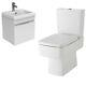 400mm Wall Hung Vanity Basin Unit Gloss White Close Coupled Toilet