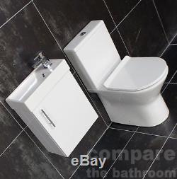 400mm Wall Hung Vanity Unit Basin Sink & Toilet Set cloakroom En suite Bathroom