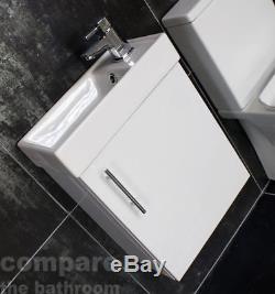 400mm Wall Hung Vanity Unit Basin Sink & Toilet Set cloakroom En suite Bathroom