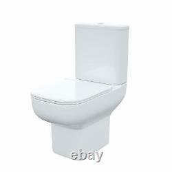 600mm Basin White Wall Hung Vanity Unit and Toilet + Soft Close Seat Charta