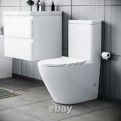 600mm Bathroom Basin White Wall Hung Vanity Unit and Toilet Suite Charta