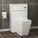 600mm Bathroom Suite 2 Door Gloss White Wall Hung Vanity Unit & Btw Toilet Seat