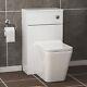 600mm Bathroom Suite 2 Door Gloss White Wall Hung Vanity Unit & Btw Toilet Seat
