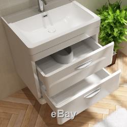 600mm Wall Hung Vanity Unit Basin RIMLESS Short Projection Close Coupled Toilet