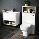 610 Mm White Wall Hung Vanity Cabinet And Wc Btw Toilet Unit With Cistern