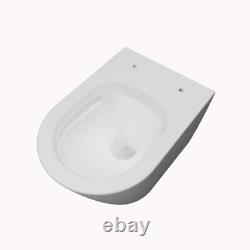 AICA Rimless Wall Hung Toilet Pan & 1.14m Cistern Frame & Soft Close Seat WC Set