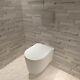 Aica Round Rimless Wall Hung Toilet Pan & Cistern Frame & Soft Close Seat Wc Set