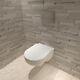 Aica Round Rimless Wall Hung Toilet Pan + Soft Close Seat Wc + Cistern Frame Set