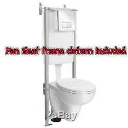 Adjustable Wall Hung WC Toilet Frame Dual Flush Concealed Cistern Chrome 1.1 m