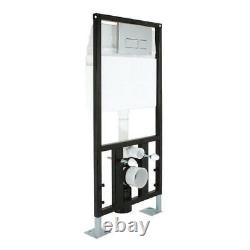 Adjustable Wall Hung WC Toilet Frame Dual Flush Concealed Cistern Chrome 1.1 m
