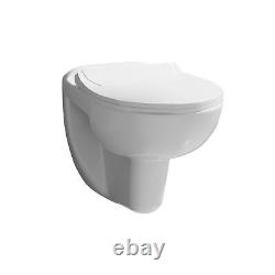 Adley Wall Hung Ceramic Toilet Pan & Soft Close Seat 535mm Balterley