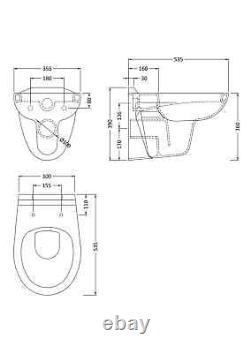 Adley Wall Hung Ceramic Toilet Pan & Soft Close Seat 535mm Balterley