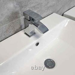 Aegean Wall Hung Vanity Basin Sink & Toilet Unit Set Suite Satin Black