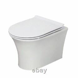 Amara Bainbridge Rimless Wall Hung Toilet Pan and Seat in White