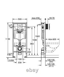 Anas TORNADO FLUSHING rimless wall hung pan & grohe frame concealed cistern