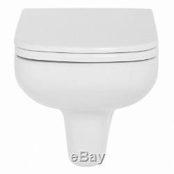 Aquila Bathroom Wall Mounted Toilet, Frame, Concealed Cistern & Soft Close Seat