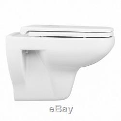 Aquila Bathroom Wall Mounted Toilet, Frame, Concealed Cistern & Soft Close Seat