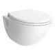 Btw Wall Hung Round Modern Toilet Pan White Ceramic Soft Close Seat Bathroom Wc