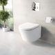 Btw Wall Hung Round Modern Toilet Pan White Ceramic Soft Close Seat Bathroom Wc
