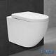 Btw Back To Wall Pan Round Toilet Wc Soft Close Seat White Hung Toilet Rimless