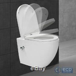BTW back to wall pan toilet WC modern soft close seat hung toilet bidet function