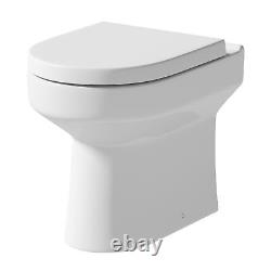Back To Wall BTW Toilet Pan WC Soft Close Top Mounted Seat Cistern Flush Button