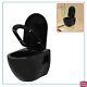 Back To Wall-hung Toilet Ceramic Black Bathroom Wc Pan Soft-close Seat Fixture