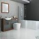Bathroom 1700mm Shower Bath Suite With Walnut Grey Vanity Unit Toilet And Sink