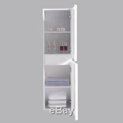 Bathroom Basin Vanity Unit Storage Tall Furniture Toilet WC Cabinet Gloss White