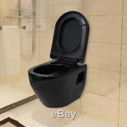 Bathroom Ceramic Modern Soft Close Seat WC Pan Close Coupled Toilet Black/White