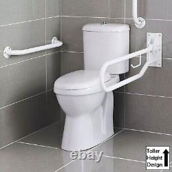 Bathroom Comfort Height Close Coupled Toilet & Soft Close Seat Push Button Flush