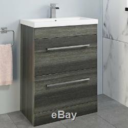 Bathroom Furniture Basin Vanity Toilet Unit Mirror Storage Cabinet Charcoal Grey