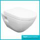 Bathroom Modern Wall Hung Toilet Pan Round Wc Soft Close Toilet Seat White