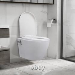 Bathroom Rimless Toilet Soft Close Seat Wall-Hung Toilets with Bidet Function UK