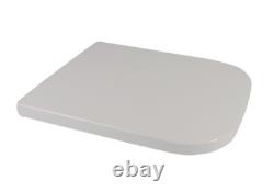 Bathroom Rimless Wall Hung Toilet Pan With UF Slim Soft Close Seat WC Square