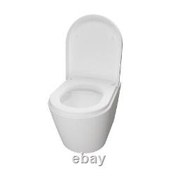 Bathroom Rimless Wall Hung Toilet WC Pan & 1.14M Height Concealed Cistern Frame