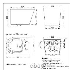 Bathroom Rimless Wall Hung Toilet WC Pan & 1.14M Height Concealed Cistern Frame