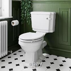 Bathroom Suite Close Coupled Toilet & Wall Hung Sink Basin Traditional Cloakroom