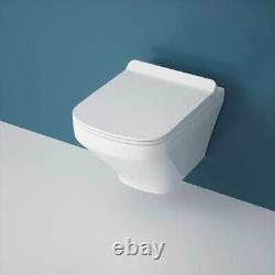 Bathroom Toilet Pan Ceramic Wall Hung Rimless WC & Soft Close Seat 540mm