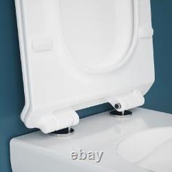 Bathroom Toilet Pan Ceramic Wall Hung Rimless WC & Soft Close Seat 540mm