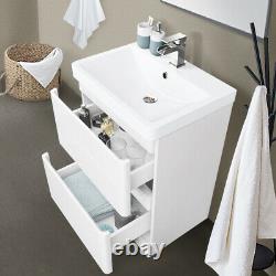 Bathroom Vanity Unit Basin Sink Wall Hung Floor Standing Toilet Cabinet White